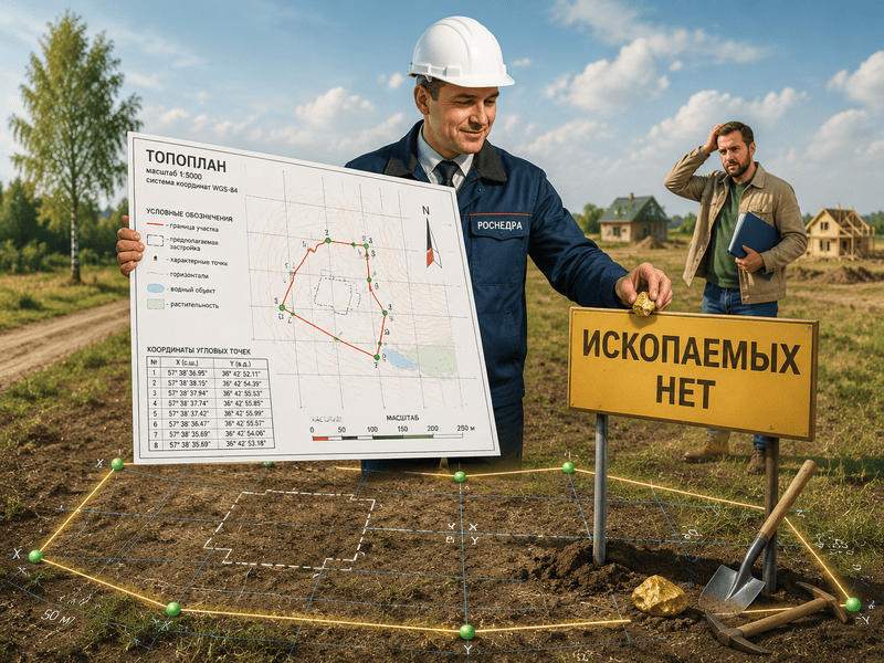 Специалист Роснедр проверяет земельный участок и топографический план для получения заключения